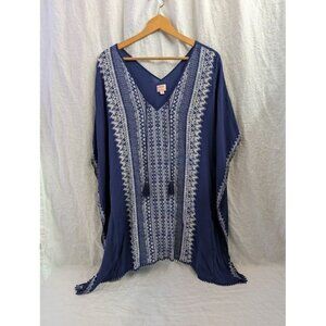 Stella & Dot Beach women's size medium navy blue beach cover up vacation pool I1